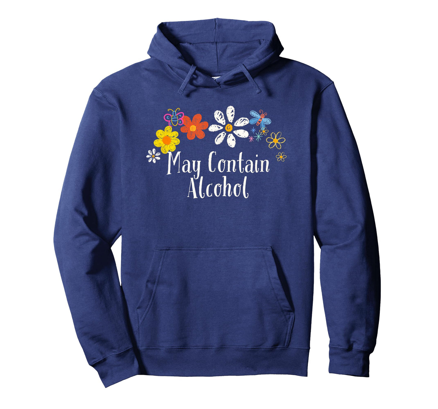 Floral Artwork Vintage, May Contain Alcohol Saying T-Shirt