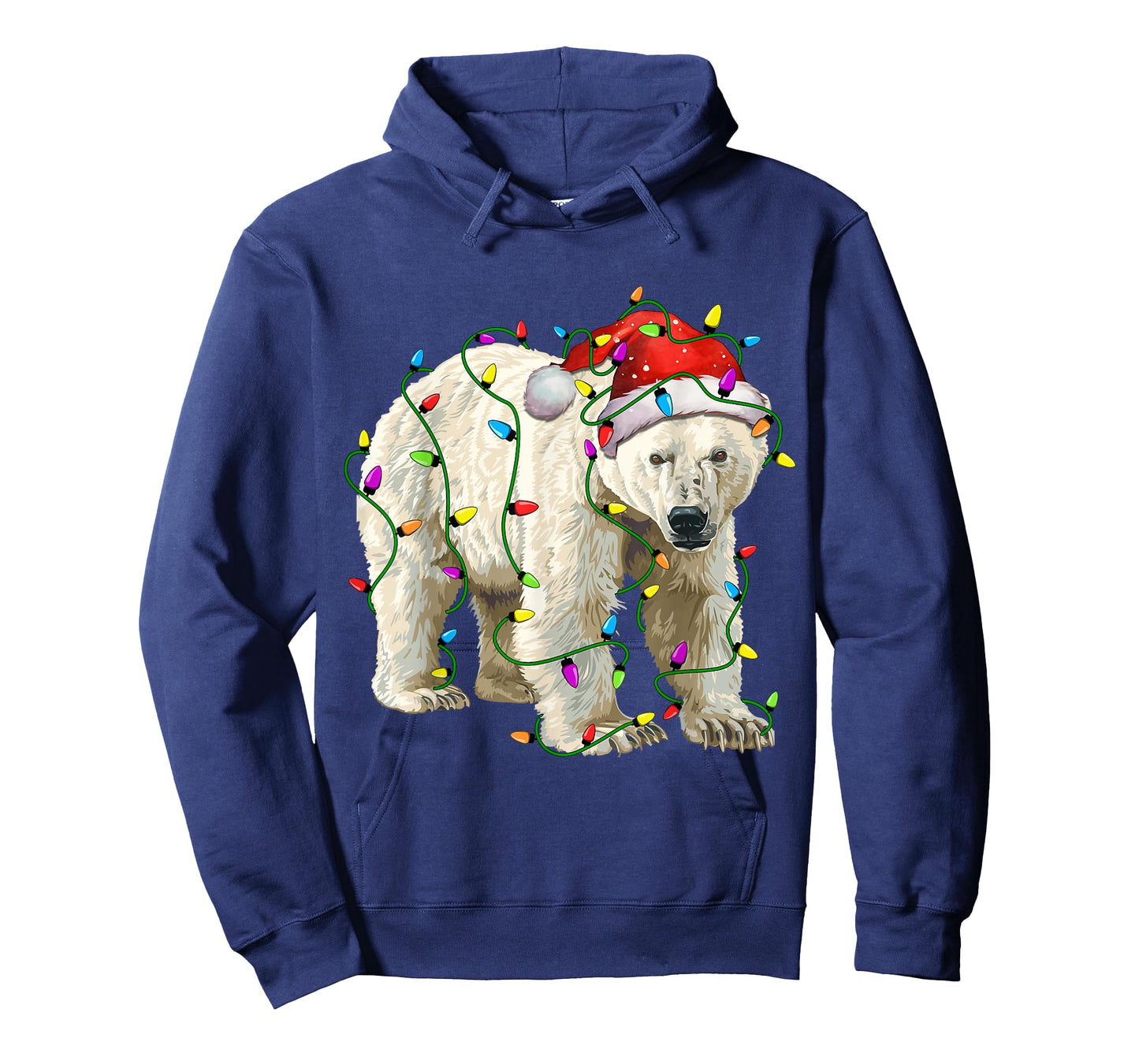 Polar Bear Santa Christmas Tree Lighting Xmas Funny T-Shirt