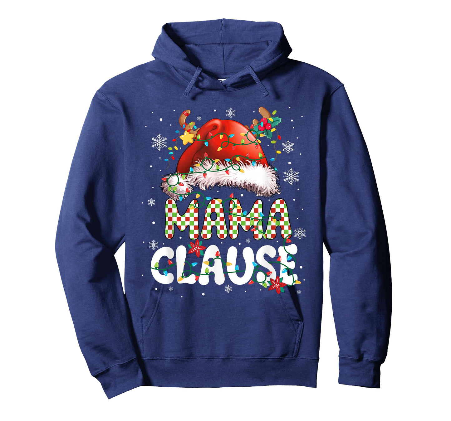 Mama Claus Christmas Santa Hat Reindeer Family Matching T-Shirt