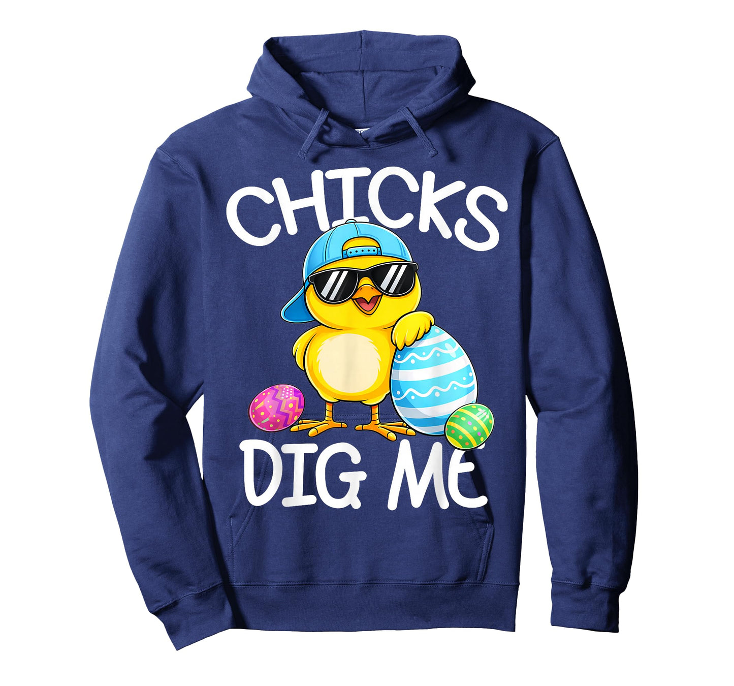 Happy Easter Chicks Dig Me Easter Toddler Boys Men Kids T-Shirt - Hoodie | Navy