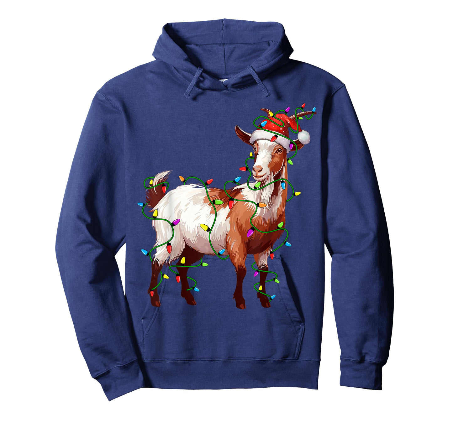 Goat Santa Christmas Tree Lighting Xmas Funny T-Shirt