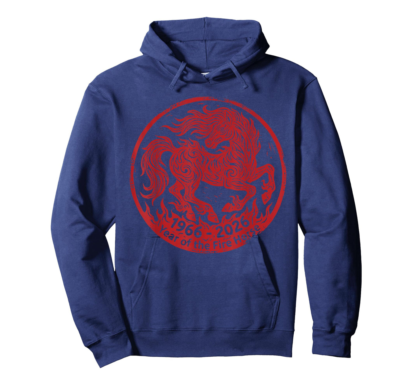 1966 2026 Year of The Fire Horse 60th Birthday Zodiac T-Shirt - Hoodie | Navy