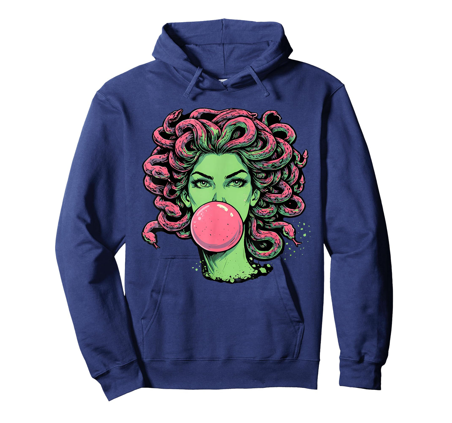 Medusa Bubblegum Greek Mythological Snake Hair Goddess T-Shirt - Hoodie | Navy