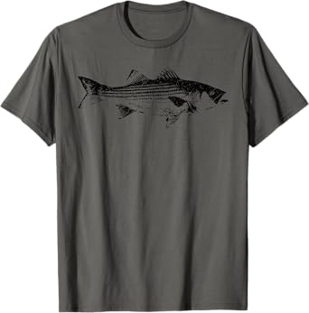 Striper Fishing Shirt // Striped Bass Lucky Fishing T-Shirt T-Shirt