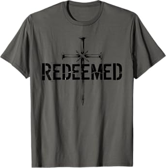 Redeemed Cross Nails Men Women Christian Graphic Tee retro T-Shirt