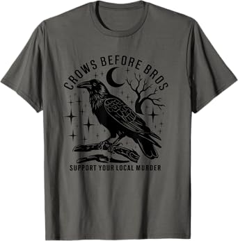Vintage Crows Before Bros Feminist Women T-Shirt