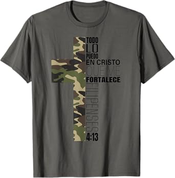 Camo Spanish Bible Verse Christian Cristo Cristiano Verso T-Shirt