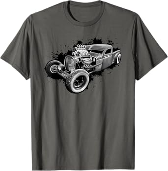 Rust Bucket Outline Funny Hot Retro Rod Diesel Cars Gift Men T-Shirt