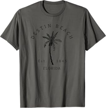 Retro Cool Original Destin Florida Beach Palm Tree Novelty T-Shirt