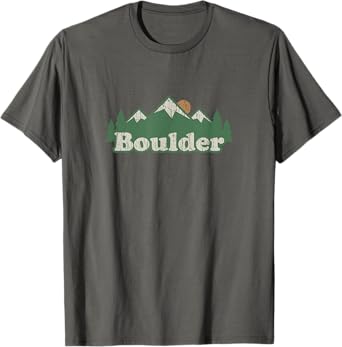 Boulder Colorado CO T Shirt Vintage Hiking Mountains Tee T-Shirt