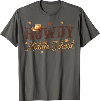Cute Middle School Teacher Rodeo Western Howdy Middle School T-Shirt