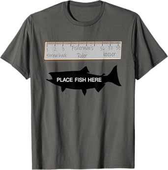 Fisherman's Ruler Size Chart Funny Fishing Size Guide T-Shirt