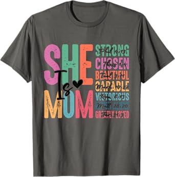 She Is Mom Christian Mothers Day Jesus Mom Religious Women T-Shirt