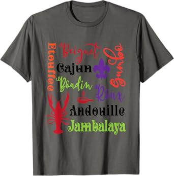 Crawfish Beignet Gumbo Jambalaya Subway Bayou Funny T Shirt T-Shirt