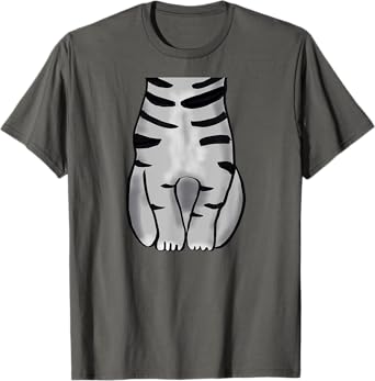 Easy Grey Striped Cat Halloween Costume T-Shirt