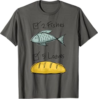 Christian shirt Women Kids Girls Five Loaves Two Fish Jesus T-Shirt