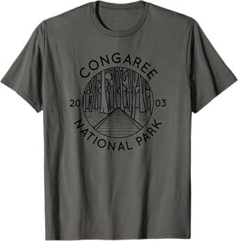 Congaree National Park Cool Black Line Art Outdoor Graphic T-Shirt