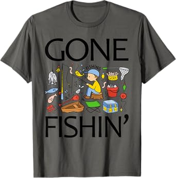 Gone Fishing-Shirt Youth Boys Kids Toddler Women Girls Cute T-Shirt