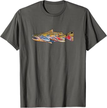 Fab Four Trout T-Shirt Derek DeYoung Fishing Gift T-Shirt