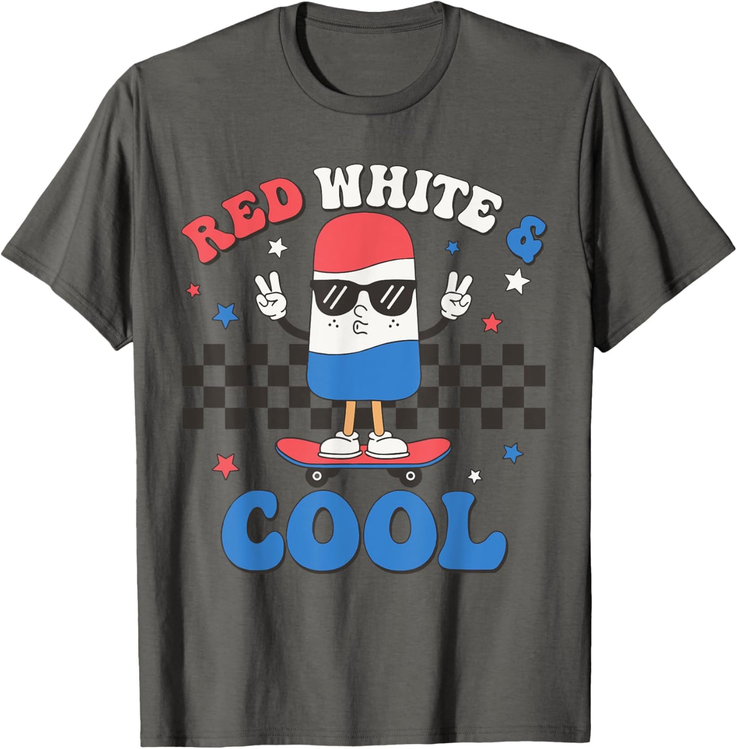 Red White And Cool 4th Of July Popsicle Ice Cream Patriotic T-Shirt