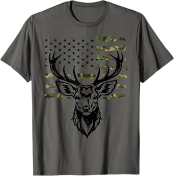 American flag deer hunting USA hunt vintage design for dad Women Kids Men T-Shirt