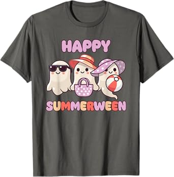 Happy Summerween Summer Halloween Ghost Men Women Kids T-Shirt