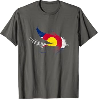 Colorado Fly Fishing Flag Hook, Gift For Fly Fishing Lovers T-Shirt