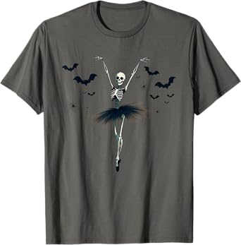 Spooky Summer Summerween Skeleton Ballerina Funny Halloween T-Shirt