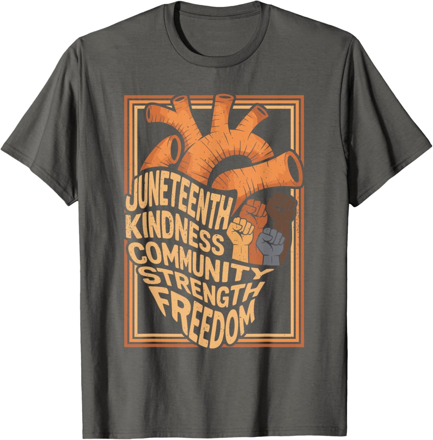 Juneteenth Heart Black History Month African Melanin Freedom T-Shirt