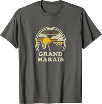 Grand Marais Minnesota MN T Shirt Vintage Hiking Mountains T-Shirt