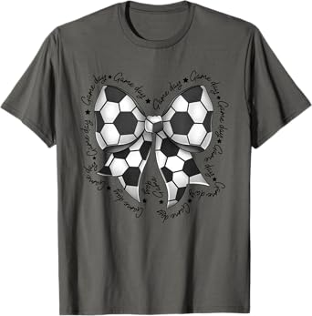 Cute Coquette Bow Funny Game Day Soccer Mom Life Team Sports T-Shirt