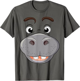 Funny Hippopotamus Hippo Face Cosplay DIY Costume Halloween T-Shirt