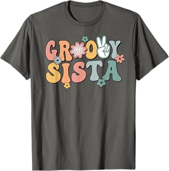 Groovy Sista Retro Sister Matching Family 1st Birthday Party T-Shirt