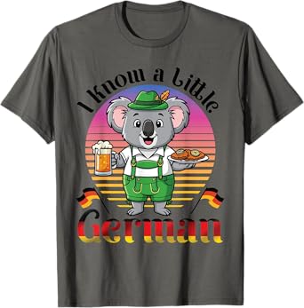 Bavarian Koala With Beer Schnitzel I Know A Little German T-Shirt