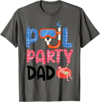 Pool Party Dad Fun With Floatie And Tropical Vibes Father T-Shirt