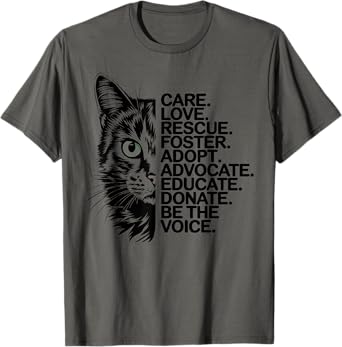 Cat Rescue Advocate Foster Adopt Educate Donate Gift T-Shirt for Men Women Kids