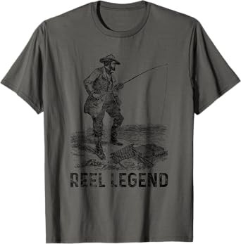 Reel Legend, Old Vintage Fisherman Fishing Grandpa Joke T-Shirt
