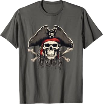 Cool Pirate Skull and Crossbones Jolly Roger Pirate T-Shirt