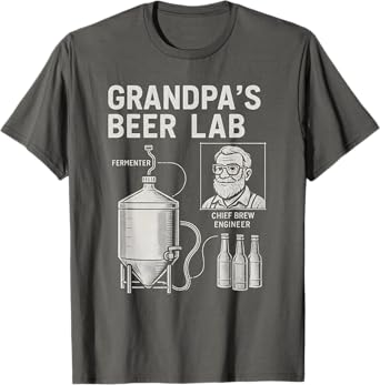 Vintage Homebrewer Grandpa's Beer Laboratory T-Shirt