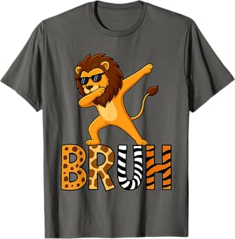 Dabbing Lion BRUH Safari Animal ZooKeeper for Boys Gifts T-Shirt