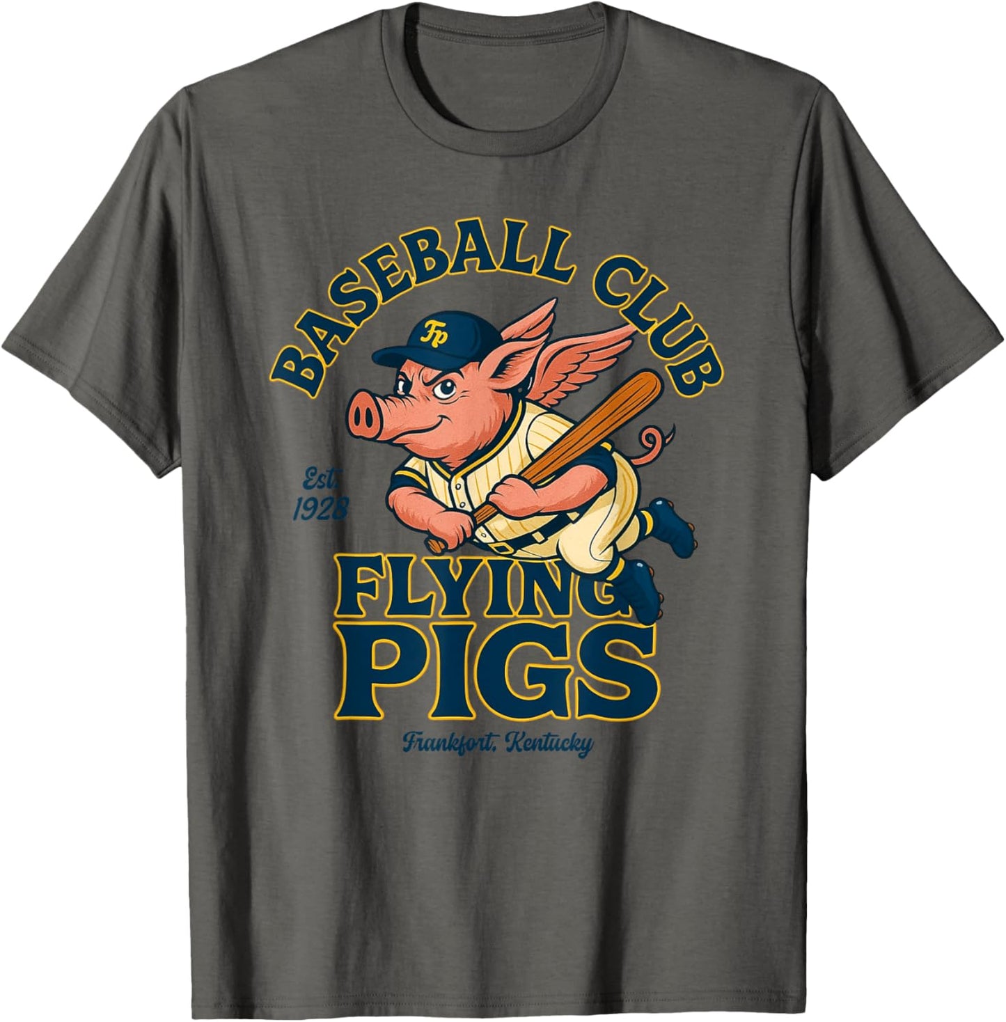 Flying Pigs Retro Minor League Baseball Mascot T-shirt by TeeBrew