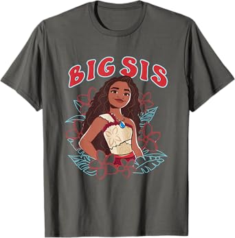 Disney Moana 2 Big Sis Oceania Floral Princess T-Shirt