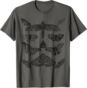 Moth Print Tee Vintage Insect Illustration Bug Collection T-Shirt