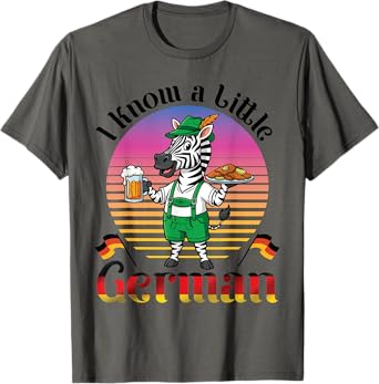 Bavarian Zebra With Beer & Schnitzel I Know A Little German T-Shirt