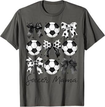 Soccer Mama Shirt Coquette Bow Soccer Mom T-Shirt