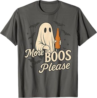 More Boos Please Ghost Beer Halloween Drinking Costume T-Shirt