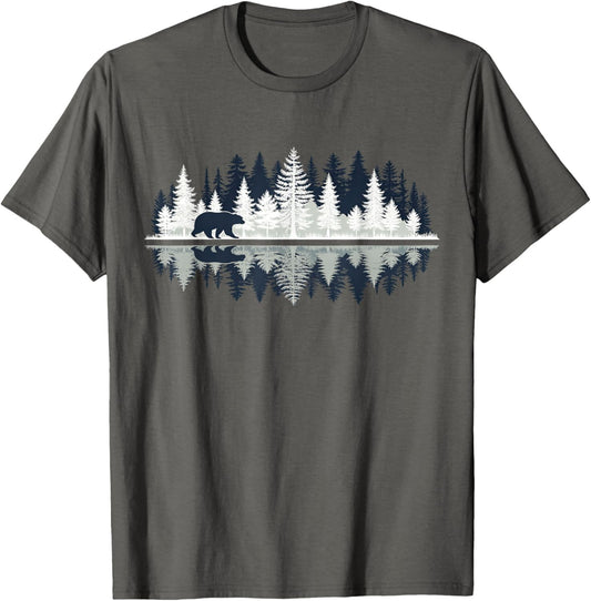 Animal Bear Nature Lover Outdoor Forest Reflection Wildlife T-Shirt