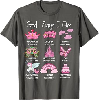 Christian God Say I Am Princess Jesus Kids Teen Girl Toddler T-Shirt
