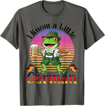 Bavarian Frog With Beer And Schnitzel I Know A Little German T-Shirt