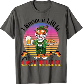 Bavarian Tiger With Beer & Schnitzel I Know A Little German T-Shirt